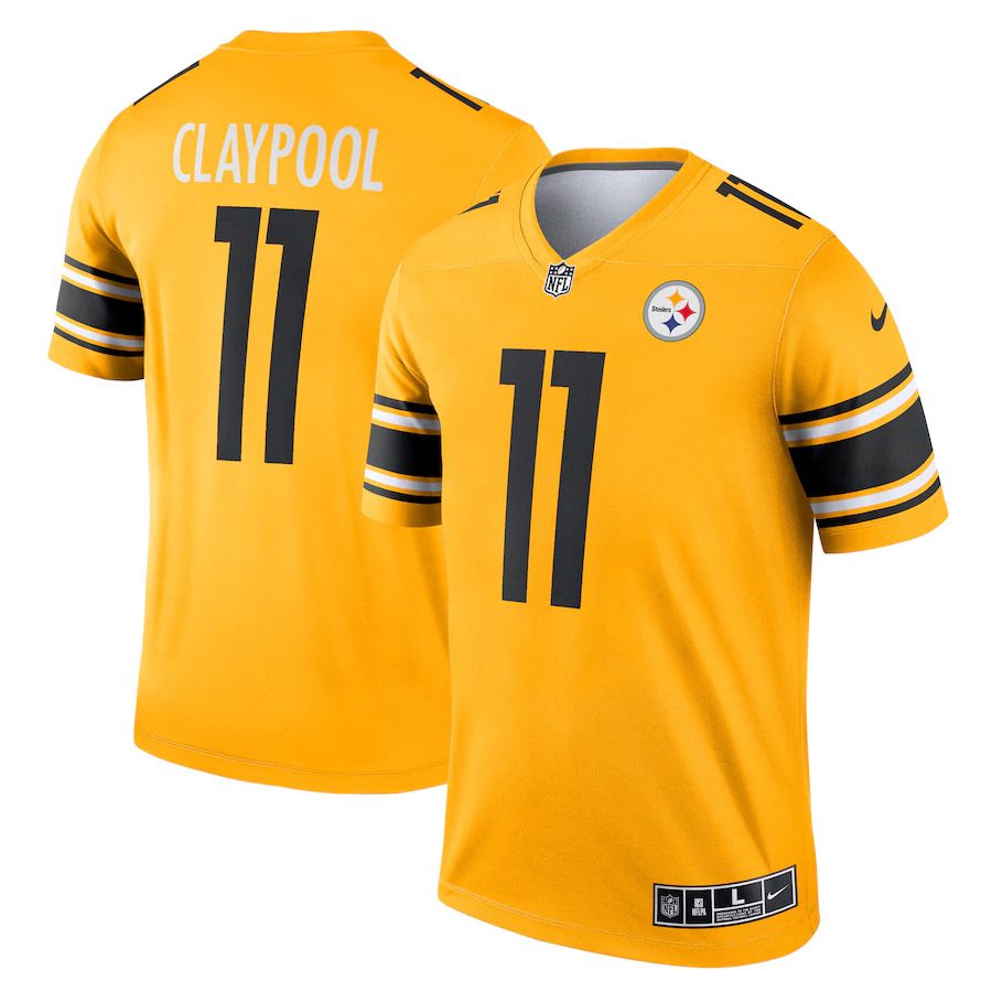 Men Pittsburgh Steelers #11 Chase Claypool Nike Gold Inverted Legend NFL Jersey